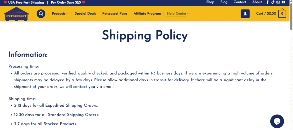 Shipping & Delivery Experience