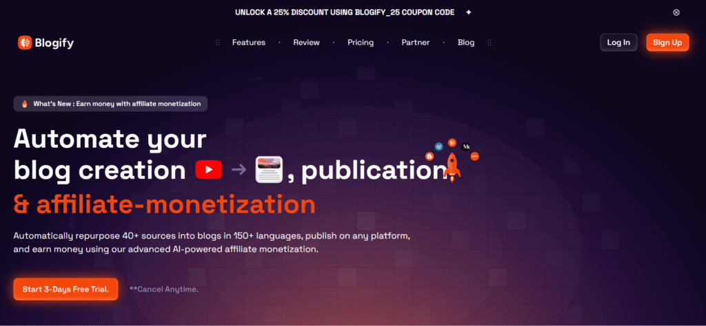 Blogify.ai Review 2025: Transform Videos & Podcasts into SEO-Optimized Blogs + Monetize Effortlessly
