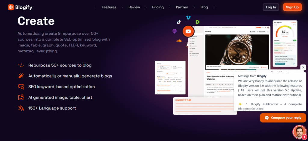 Blogify.ai Review 2025: Transform Videos & Podcasts into SEO-Optimized Blogs + Monetize Effortlessly
