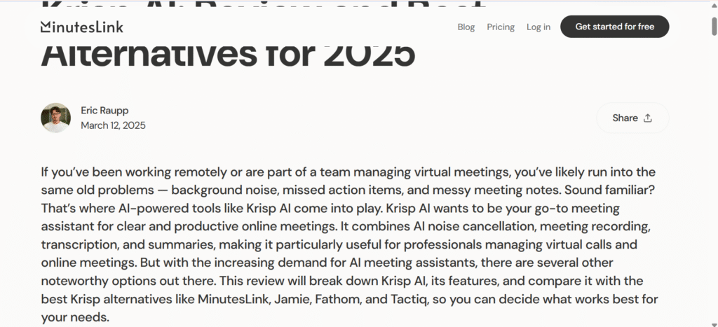 Krisp Review (2025): Clear Calls, Smarter Meetings
